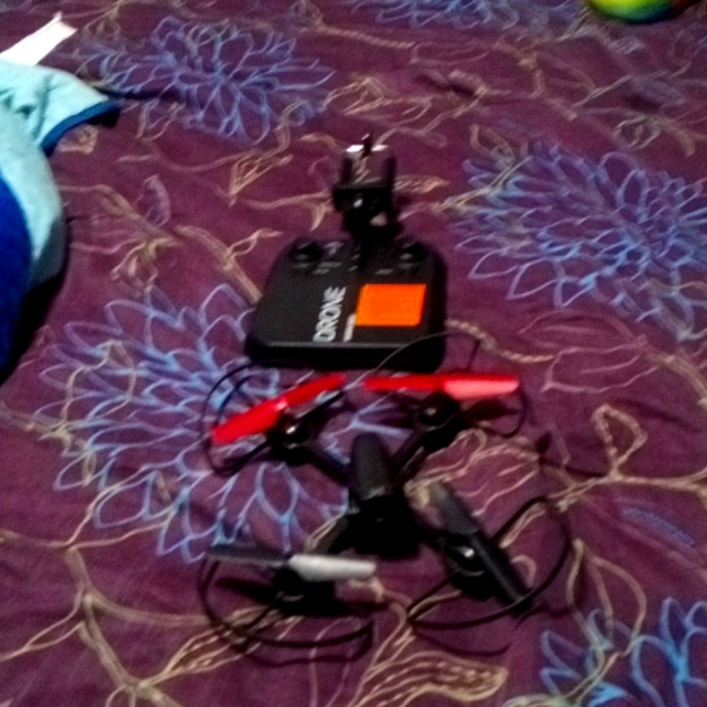 A drone with charger